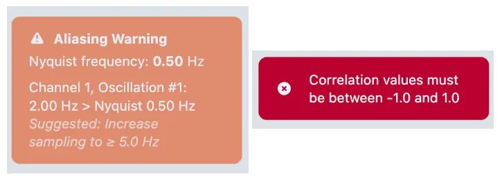 Error and warning components